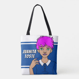 Bolsa Tote Cartografia Escolar Punk Teen Girl Name Library