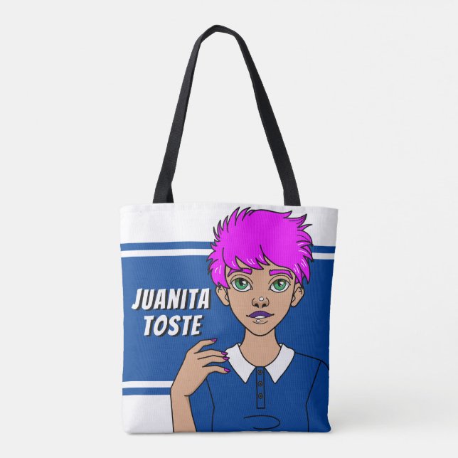 Bolsa Tote Cartografia Escolar Punk Teen Girl Name Library (Verso)