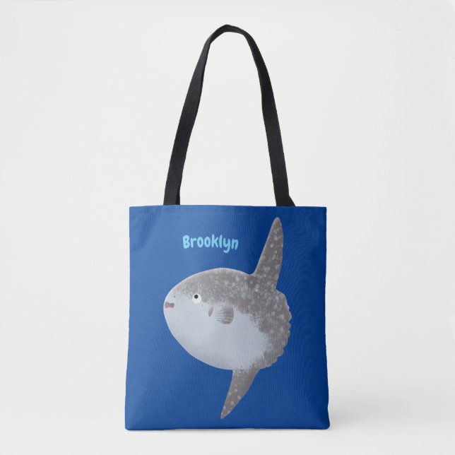Bolsa Tote Cartografia fofa mola de peixe-sol oceânico (Frente)