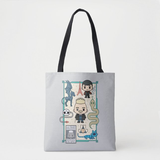 Bolsa Tote Cartografia GELLERT GRINDELWALD™ & Barebone (Frente)