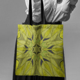 Bolsa Tote Cartografia Mandala Flor Verde