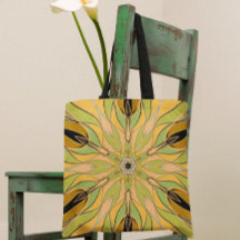 Cartografia Mandala Flor Verde Amarelo e Laranja