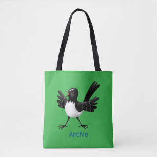 Bolsa Tote Cartoon australiano Willie Wagtail personalizado