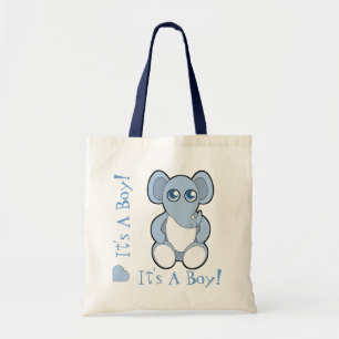 Bolsa Tote Cartoon Azul Elefante Nova Mamãe