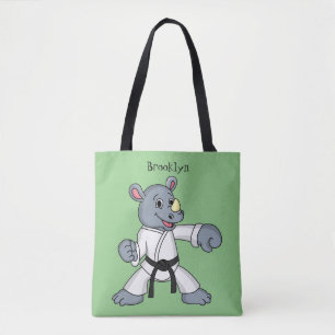 Bolsa Tote Cartoon bonito rhino kung fu