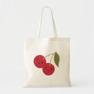Bolsa Tote Cartoon Bonito Sorrindo Cerejas Kawaii