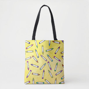 Bolsa Tote Cartoon Crayon Pattern