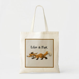 Bolsa Tote Cartoon da Raposa Clever - Design "Like a Fox" (Co