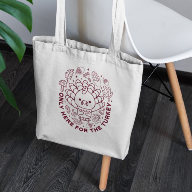 Bolsa Tote Cartoon de Ação de Graças para a Turquia (Criador carregado)