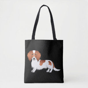 Bolsa Tote Cartoon De Cabelo Longo Com Penteado Vermelho Cão 