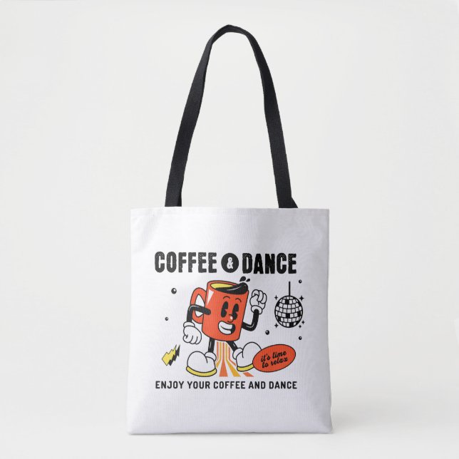 Bolsa Tote Cartoon de Café - Retroativo -1 (Frente)