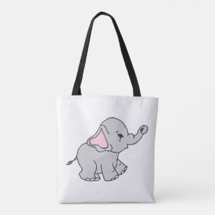 Bolsa Tote Cartoon de Elefante de Padrão Desenhado à Mão R