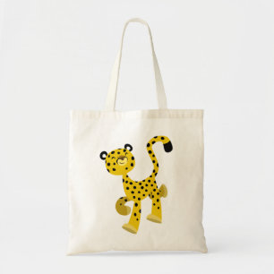 Bolsa Tote Cartoon de Feliz bonita Cheetah Bag