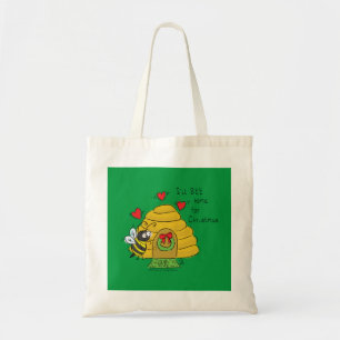 Bolsa Tote Cartoon de Feriado Engraçado de Abelhas de Natal