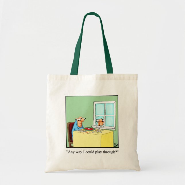 Bolsa Tote Cartoon de Golf Humor (Frente)