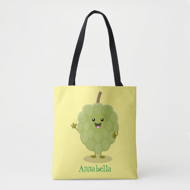 Bolsa Tote Cartoon de maçã-pastelaria (Frente)
