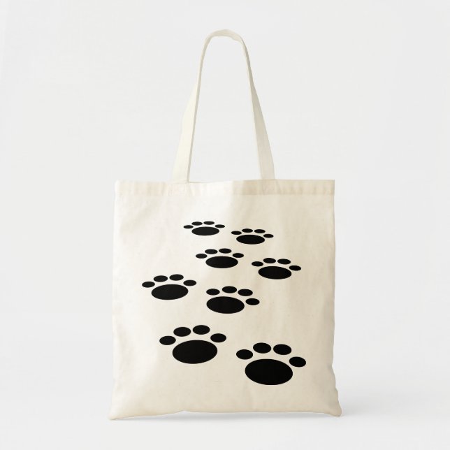 Bolsa Tote Cartoon de Pet Paw Trail (Frente)