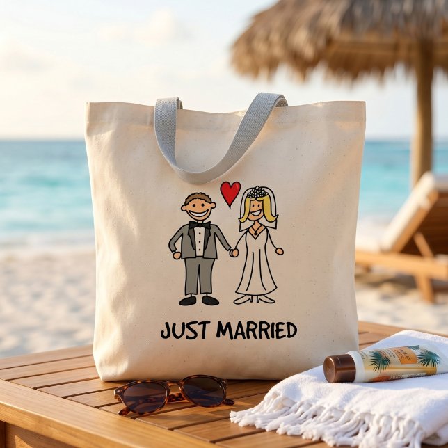 Bolsa Tote Cartoon de recem casados (Criador carregado)