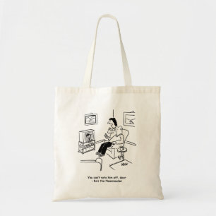 Bolsa Tote Cartoon de votação na televisão. Saco engraçado
