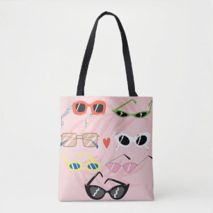 Bolsa Tote Cartoon Divertido: Coleção de Óculos de Sol Trende