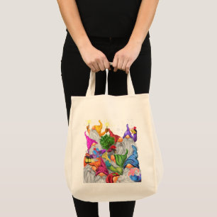 Bolsa Tote Cartoon do Feliz Natal Gnomo Desenho Engraçado 