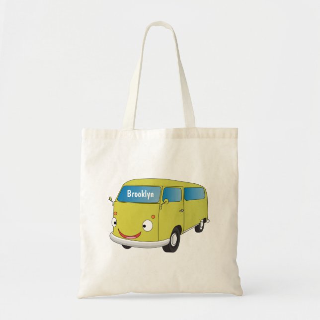 Bolsa Tote Cartoon do verde limão clássico (Frente)