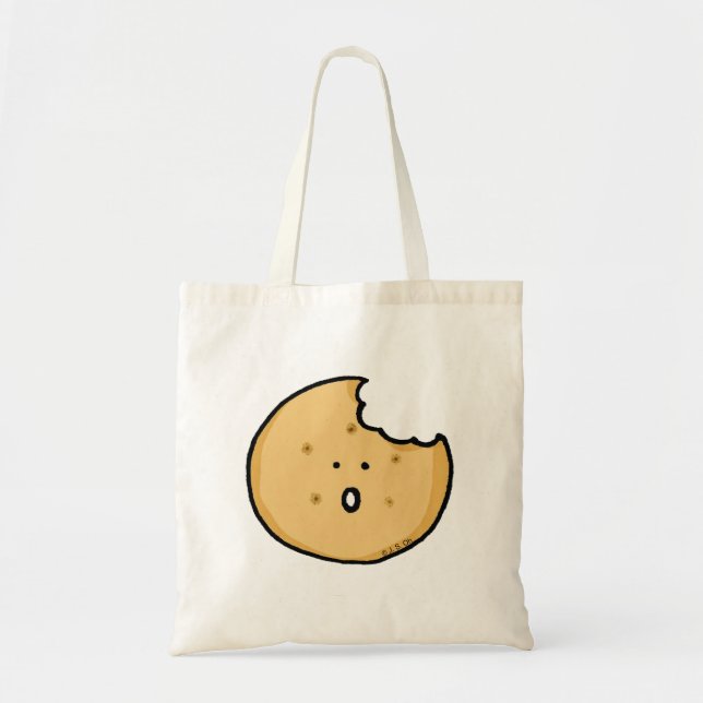 Bolsa Tote Cartoon Engraçado com Bite (Frente)