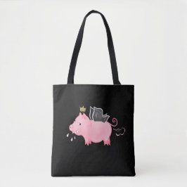 Bolsa Tote Cartoon Engraçado - Magia-Porca-Voadora