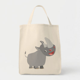 Bolsa Tote Cartoon Engraçado Rhino Grocery Tote Bag