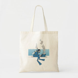 Bolsa Tote Cartoon Engraçado Scuba Diver - Escritor Submarino