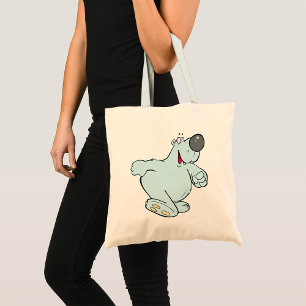 Bolsa Tote Cartoon Engraçado Urso Polar Um Caráter Azul