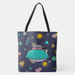 Bolsa Tote Cartoon espacial astronauta
