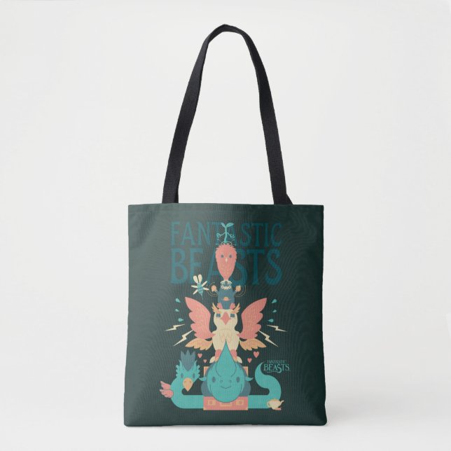 Bolsa Tote Cartoon Fantastic Beasts Emerge From Suitcase (Frente)