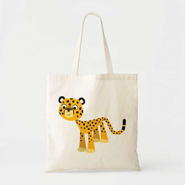 Bolsa Tote Cartoon Feliz e Bonito Cheetah Bag (Frente)