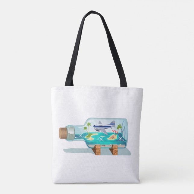 Bolsa Tote Cartoon Garrafa de Souvenir (Verso)