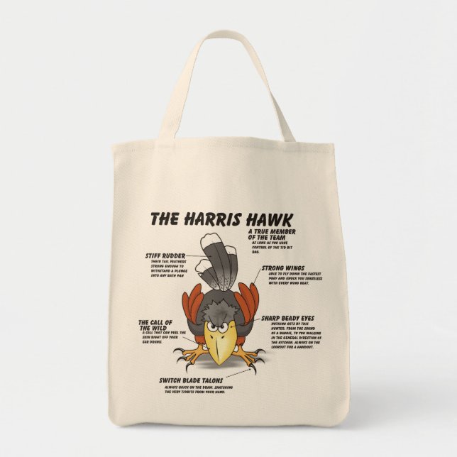 Bolsa Tote Cartoon Harris Hawk (Frente)