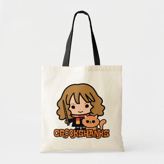 Bolsa Tote Cartoon Hermione e Crookshanks (Frente)