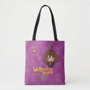 Bolsa Tote Cartoon Hermione e Ron Wingardium Leviosa Spell