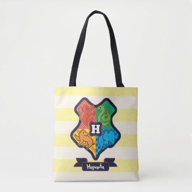 Bolsa Tote Cartoon Hogwarts Crest (Frente)