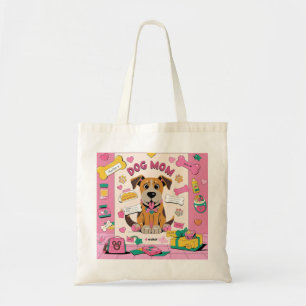 Bolsa Tote Cartoon Mamãe cachorrinha no quarto rosa