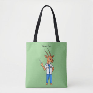 Bolsa Tote Cartoon médico de antílope Gemsbok