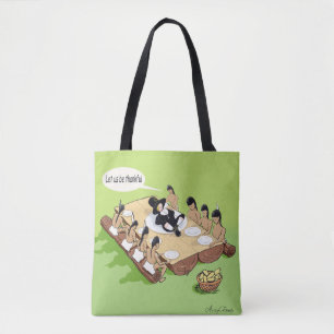 Bolsa Tote Cartoon Nativo Americano de Ação de Graças de Humo