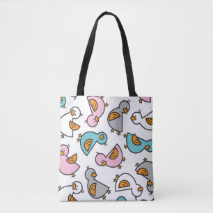 Bolsa Tote Cartoon Pastel Cute Baby Ducklings Whimical