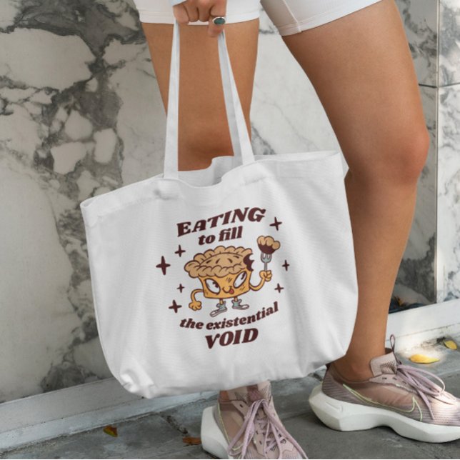 Bolsa Tote Cartoon Pie Funny Quote Tote Bag (Criador carregado)