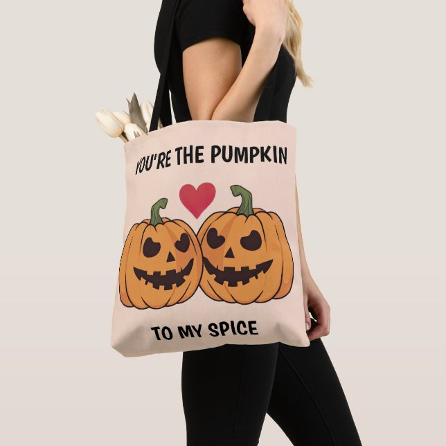 Bolsa Tote Cartoon Pumpkins (Close Up)