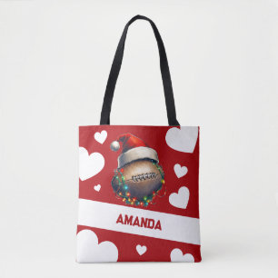 Bolsa Tote Cartoon Red Feliz American Football Name