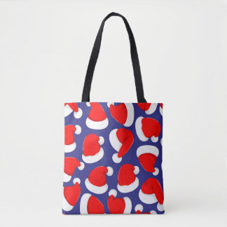 Bolsa Tote Cartoon Santa Hat - Fundo sem costura
