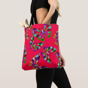 Bolsa Tote Cartoon sem costura engraçadinho abstrato no trase