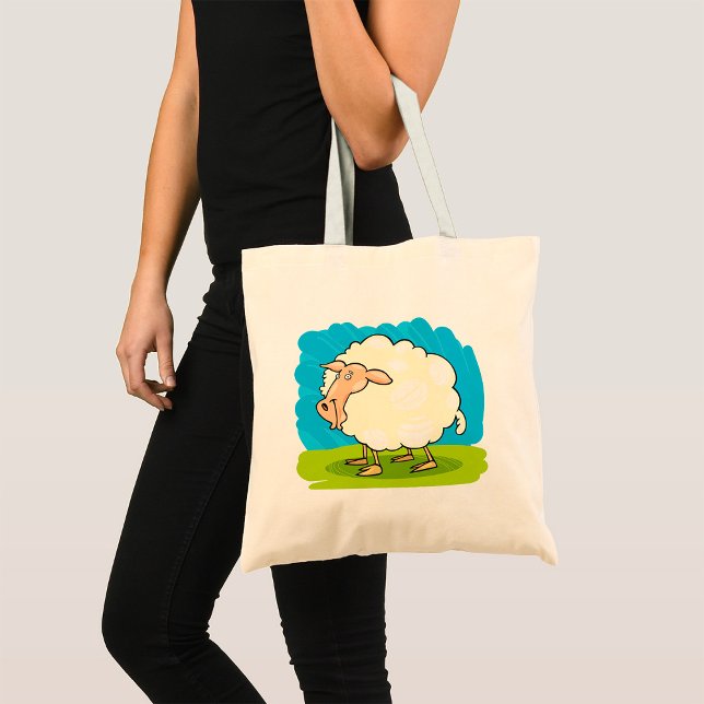 Bolsa Tote Cartoon Sheep (Criador carregado)