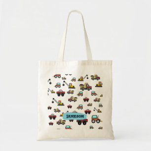 Bolsa Tote Cartoon Truck Car Cargueiro Nome do Veículo Person
